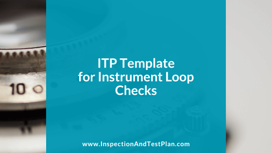 Inspection & Test Plan Template for Instrument Loop Checks