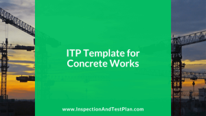 Inspection & Test Plan Template for Concrete Works