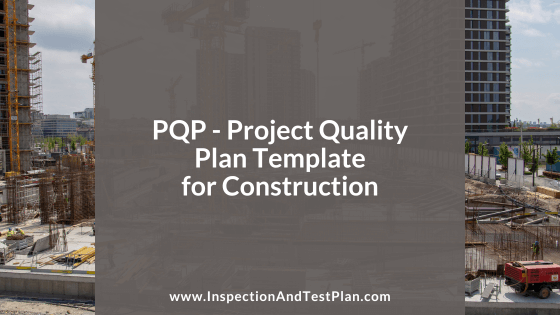 Project Quality Plan Template for Construction