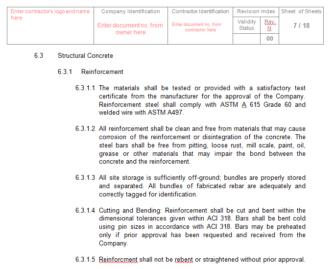 QCP for Concrete Works