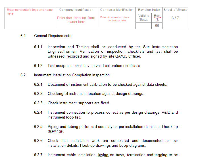 QCP for Instrument Loop Checks