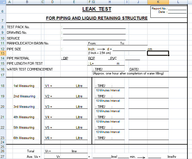 ITP for Plumbing Works for Buildings