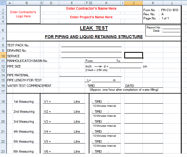 Quality Inspection Checklist for Sewer & Drainage